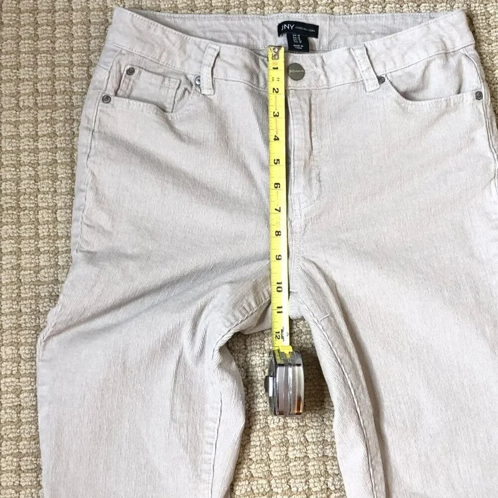 Jones of New York Corduroy Straight Leg 5 Pocket Cream Color Jeans, Size 12 - Picture 4 of 8